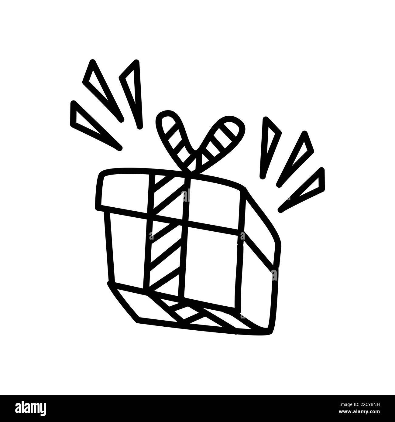 Gift Box, Symbol for Give Away Icon Doodle Illustration Stock Vector