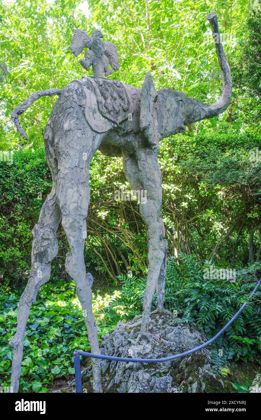 Girona, Spain - 26 May, 2024: Salvador Dali's statue of an Elephant in ...