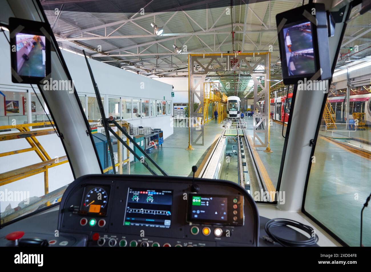 Assembly workshop trams. Manufacture of trains Stock Photo - Alamy