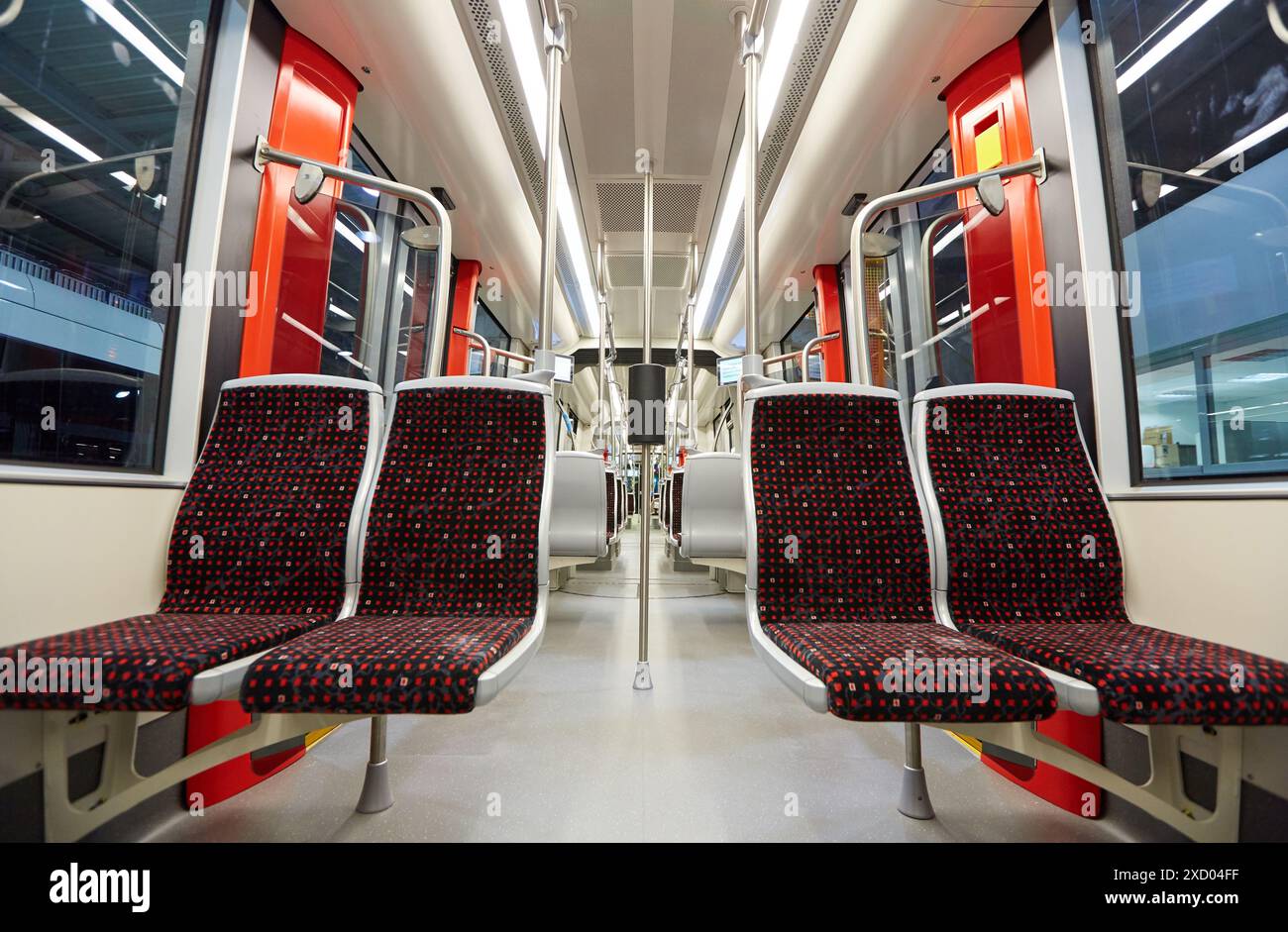 Interior of urban tram Stock Photo - Alamy