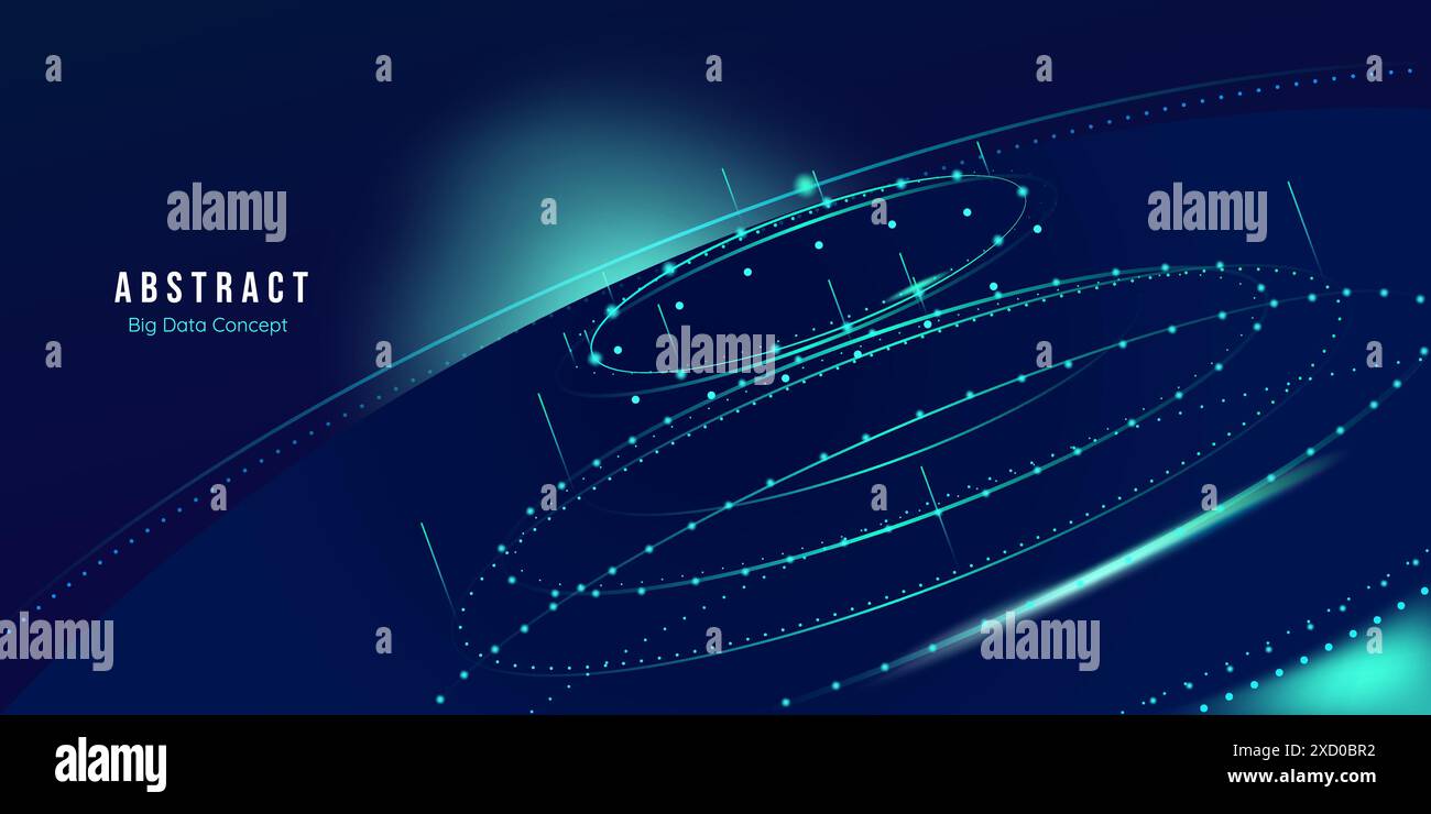 Illustration of abstract stream. Artificial intelligence. Big data ...