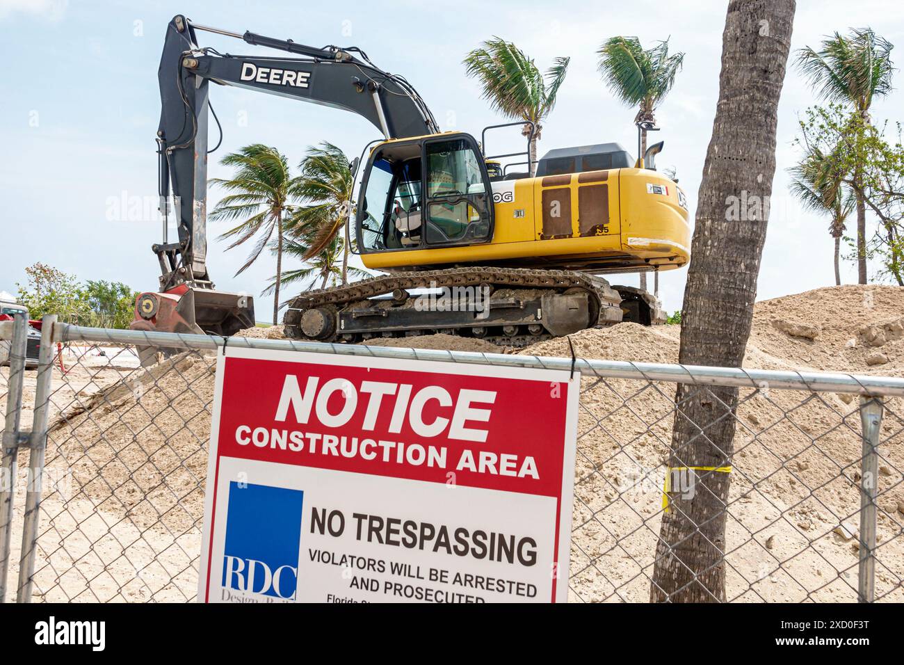 Miami Beach Florida,Ocean Terrace,sign notice construction area site