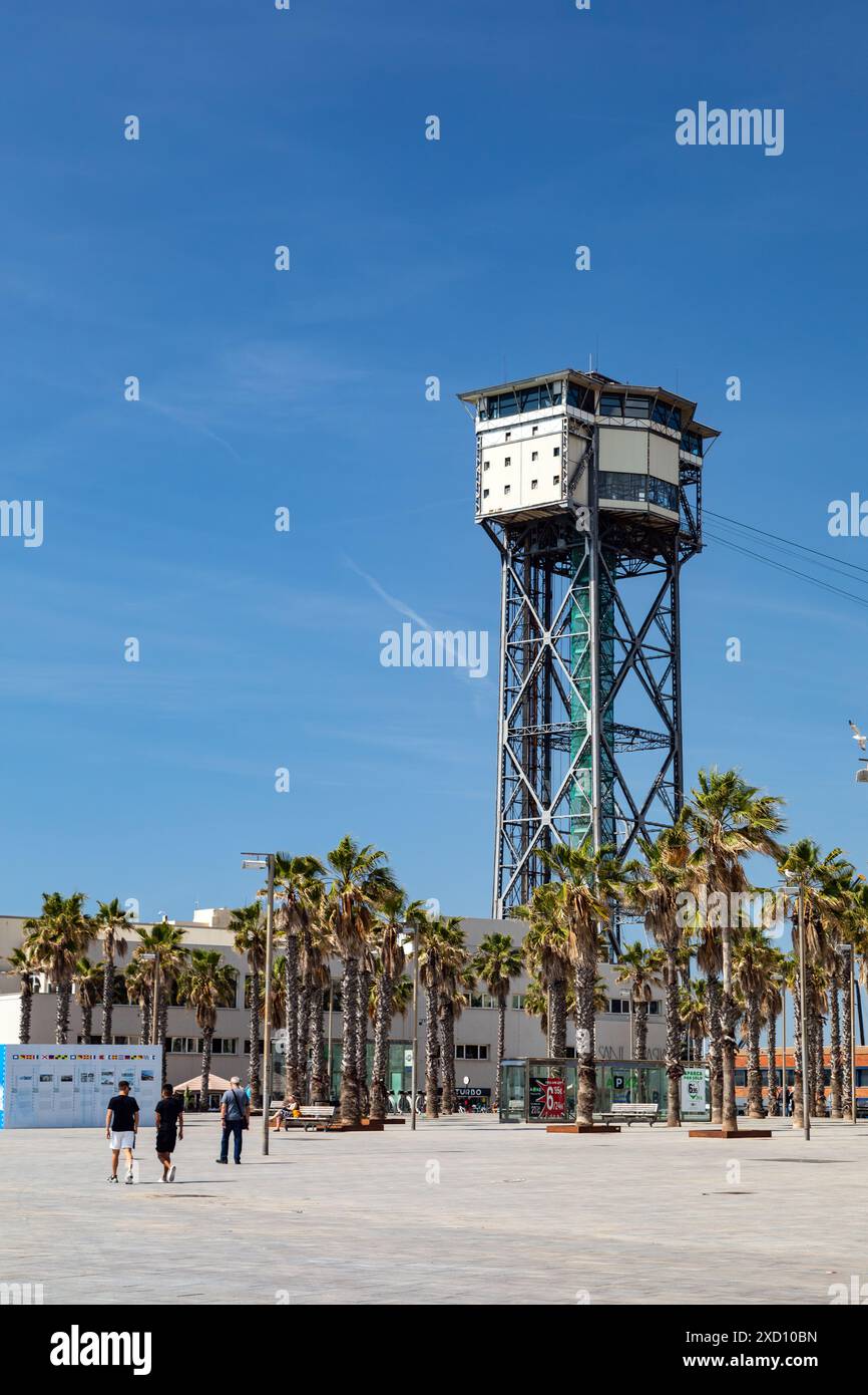 Barcelona Cable car tower, Barcelona, Spain Stock Photo - Alamy