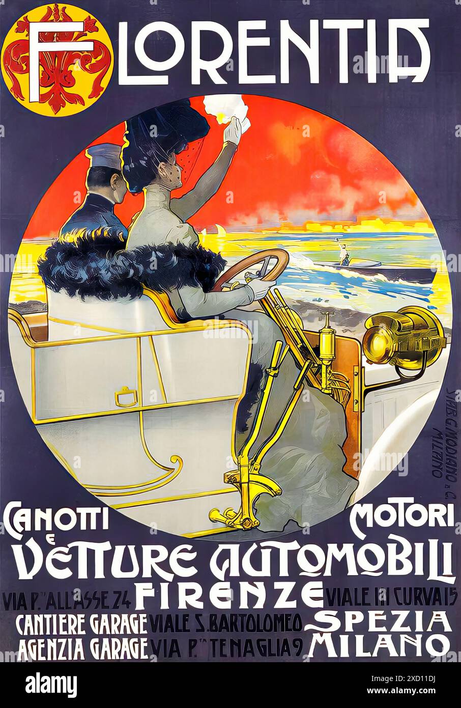 Poster Publicitaire Targa Florio - Affiche Vintage Auto - Stampa 32x47 Cm - Neuf - Italie
