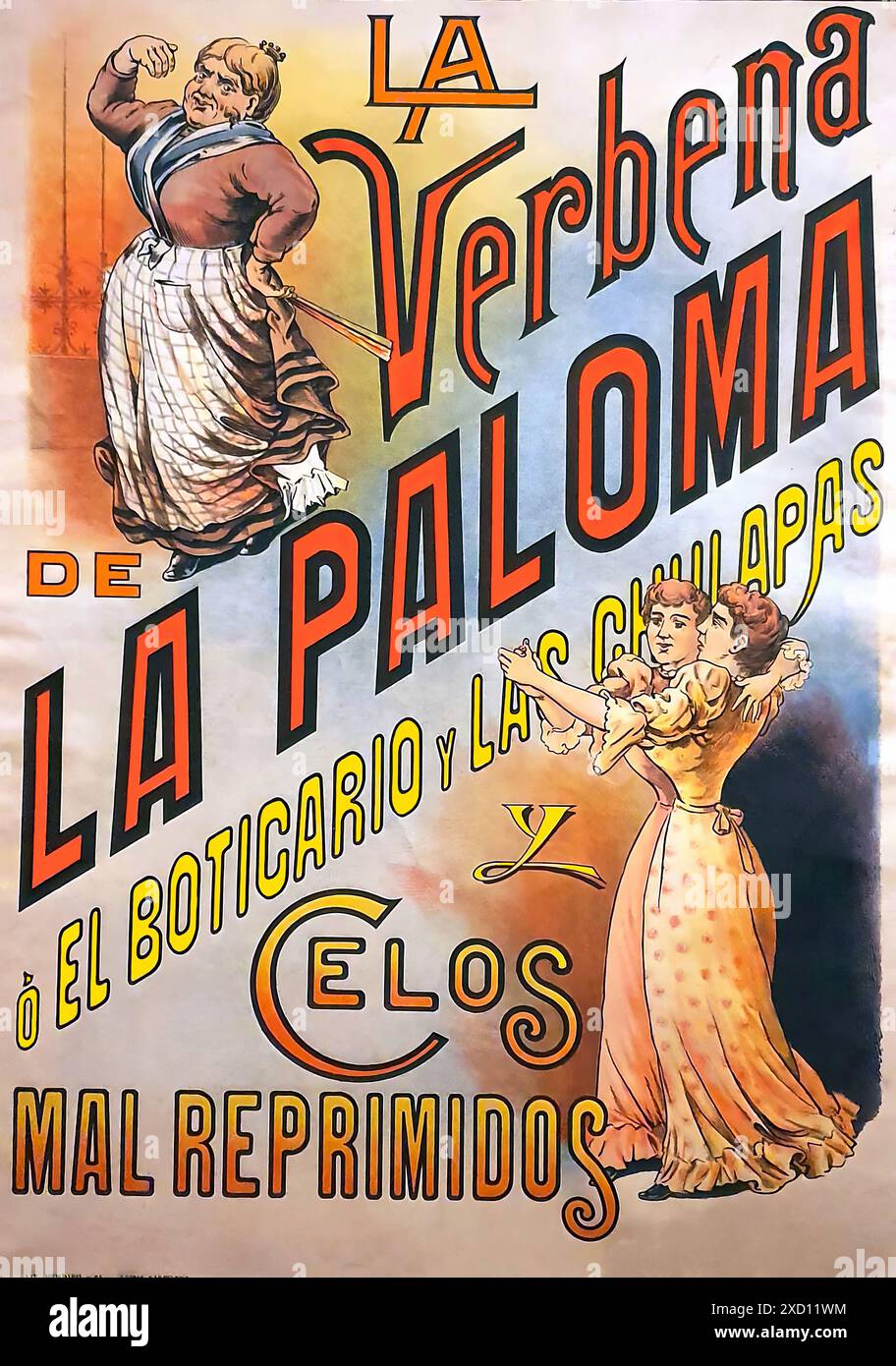 La verbena de la paloma, c. 1890s. - Vintage Print Poster Stock