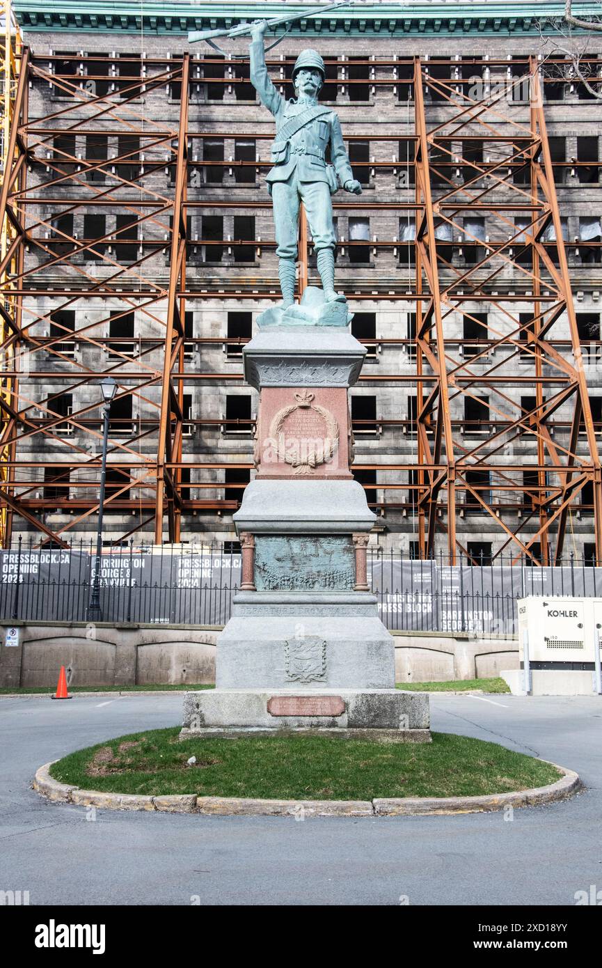 Statue for those who served in the South African campaign at the Province House on Hollis Street in downtown Halifax, Nova Scotia, Canada Stock Photo