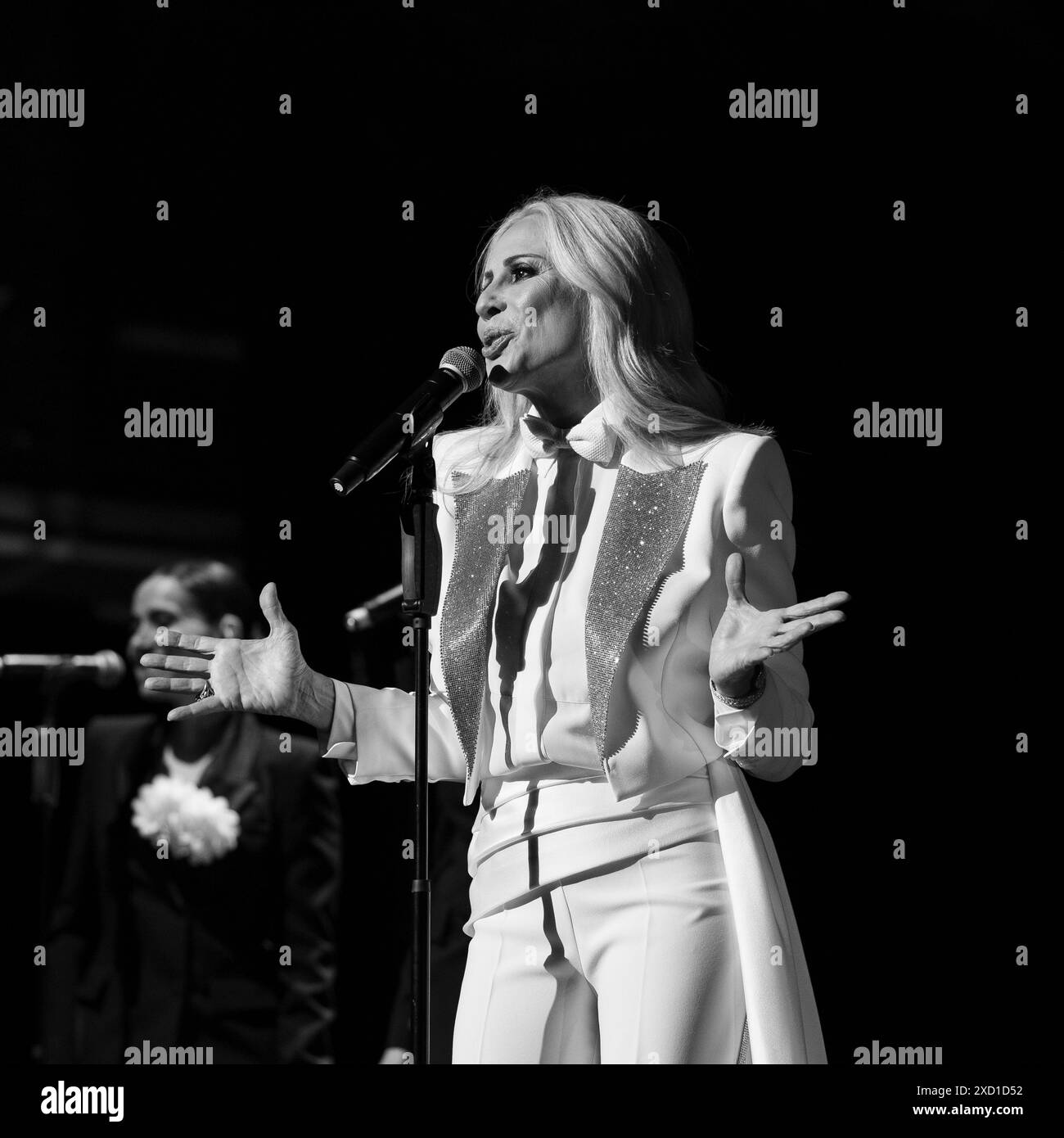 The singer Marta Sanchez performs on stage during the Universal Music