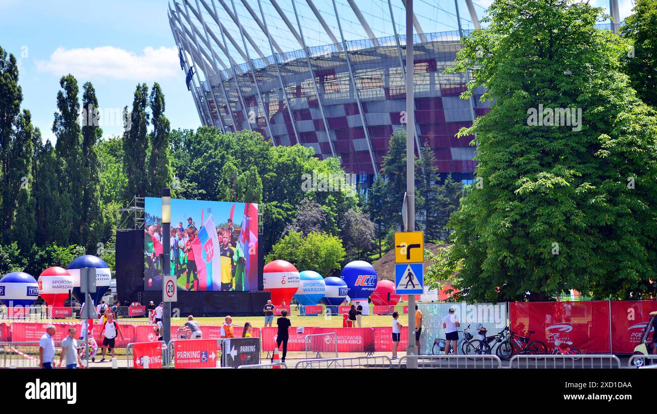 Warsaw, Poland. 16 June 2024. Fan zone hours before Uefa Euro 2024