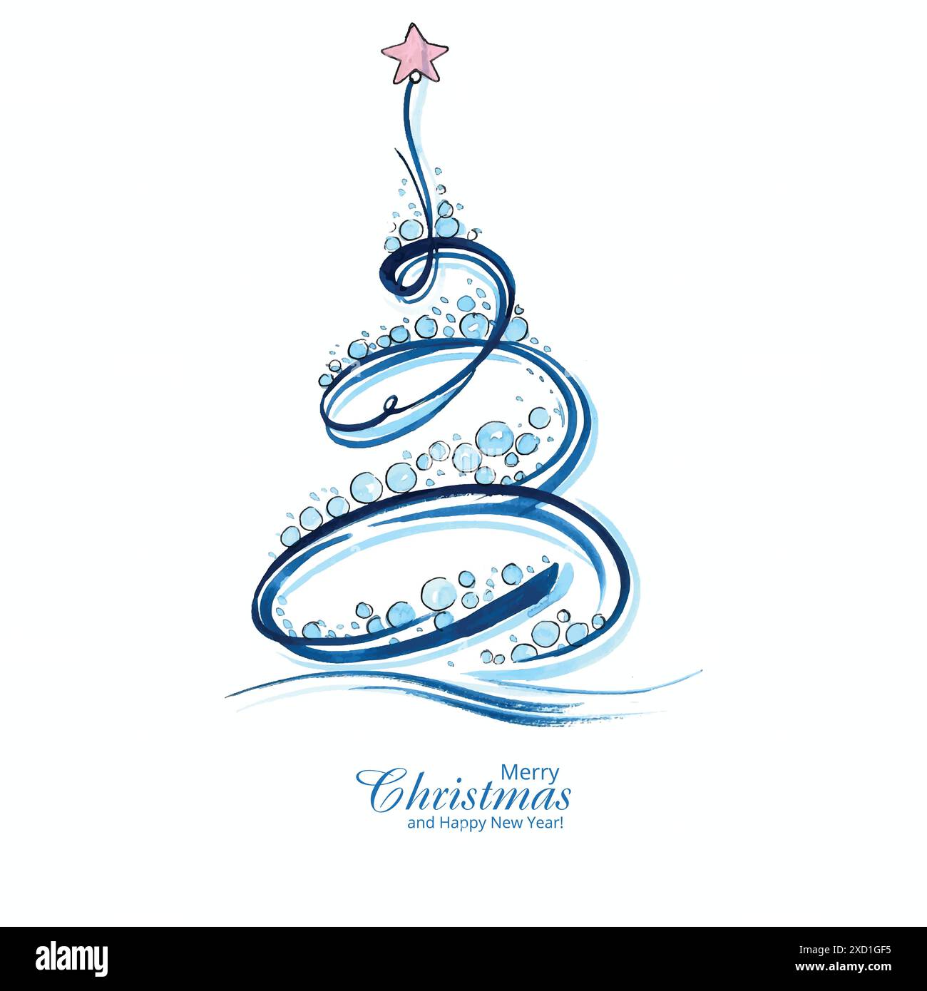 Beautiful christmas line tree card design Stock Vector Image & Art - Alamy