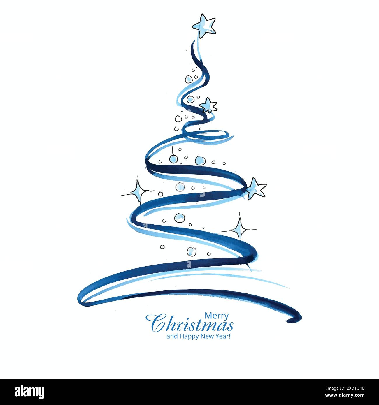 Beautiful christmas line tree card design Stock Vector Image & Art - Alamy