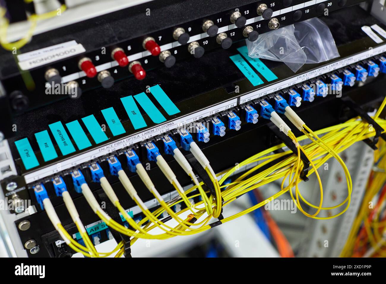 Communication network cabinets, CPD, Data Processing Center Stock Photo