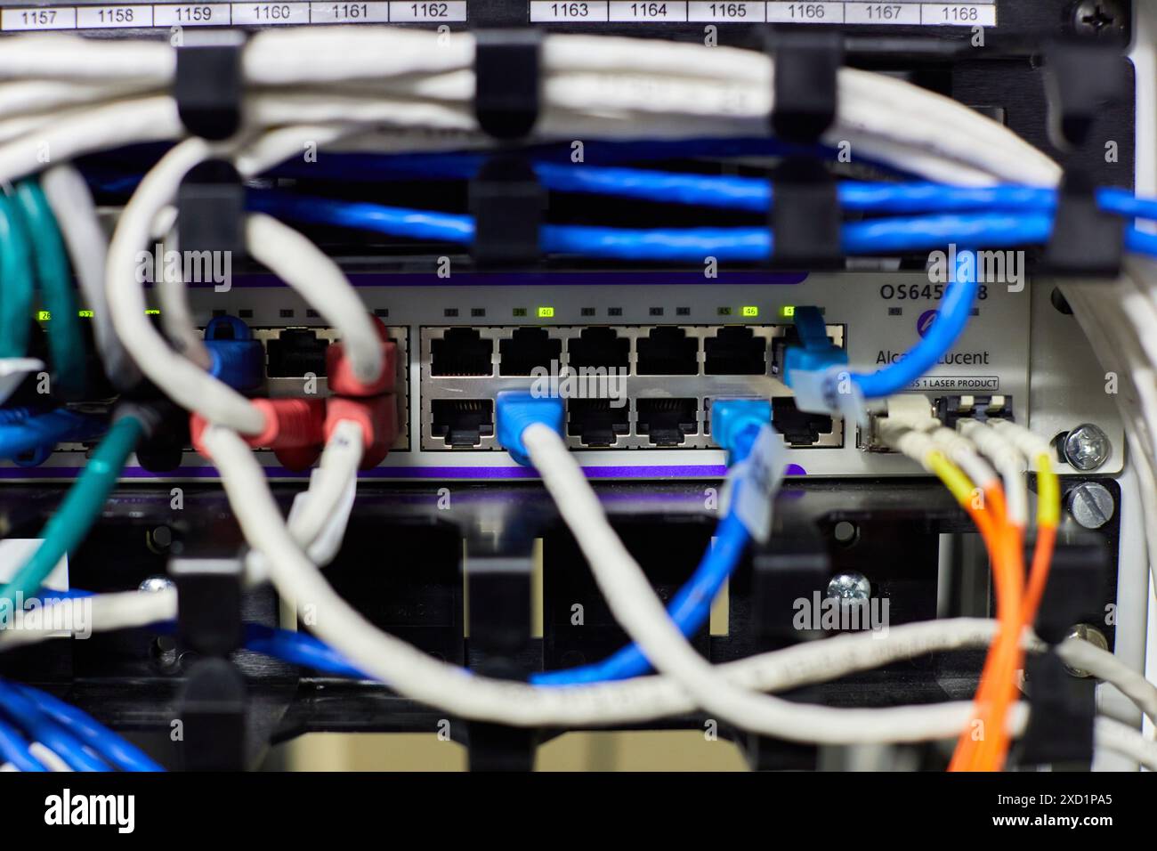 Communication network cabinets, CPD, Data Processing Center Stock Photo
