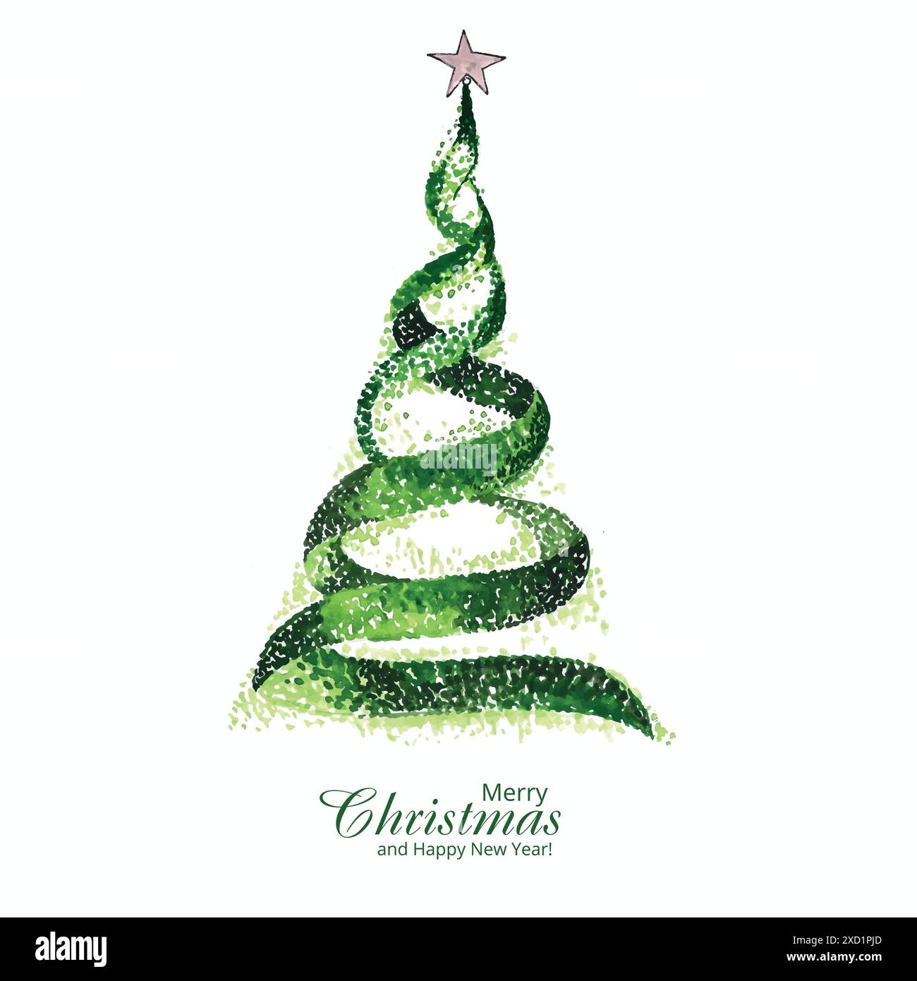 Artistic christmas line tree card design Stock Vector Image & Art - Alamy