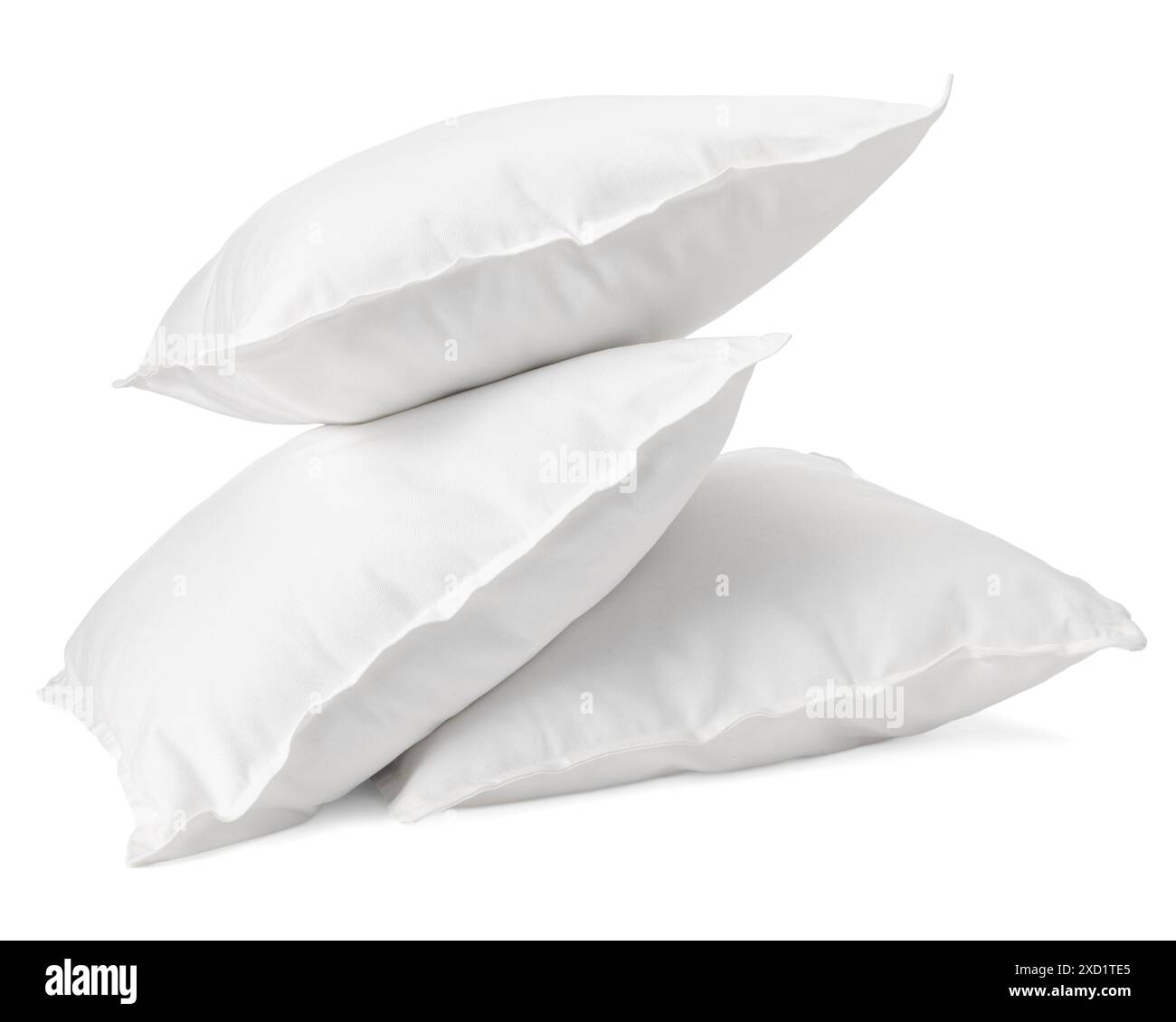 Three new soft pillows isolated on white Stock Photo