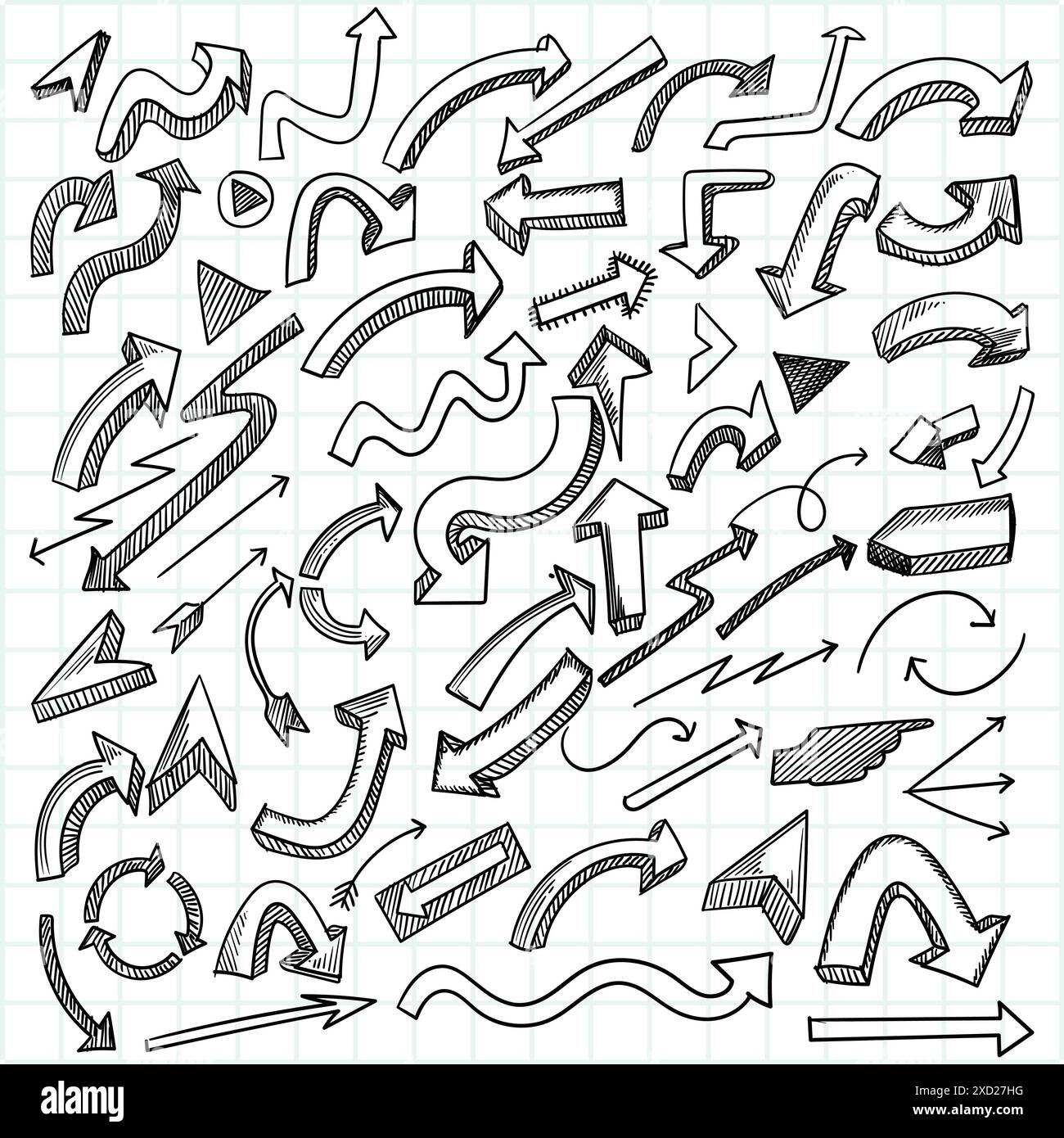 Hand drawn creative geometric arrow set design Stock Vector Image & Art ...