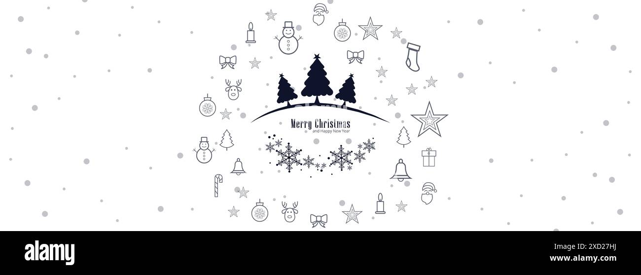 Merry Christmas banner horizontal background vector Stock Vector