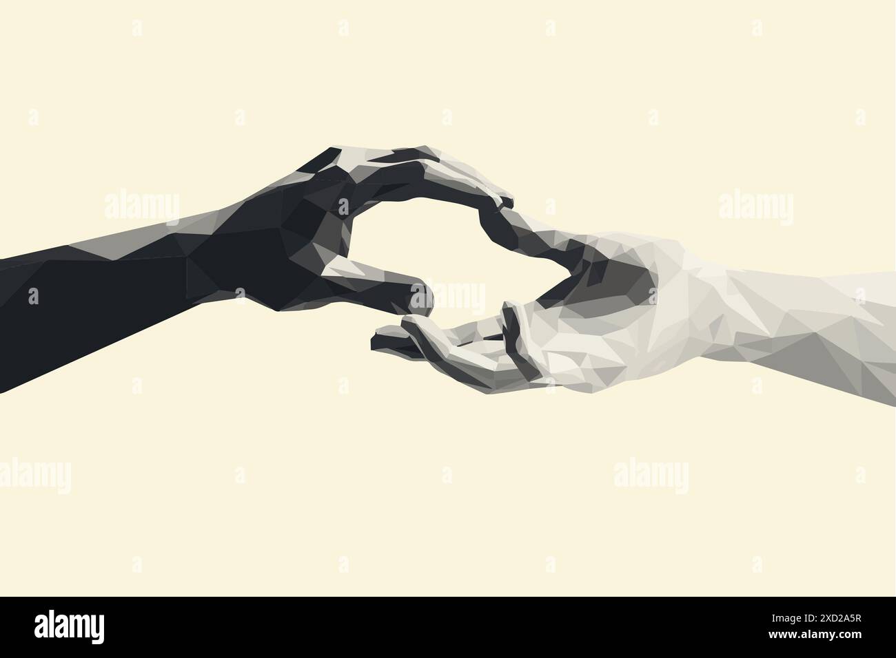 helping hands racial unity and friendship Stock Photo