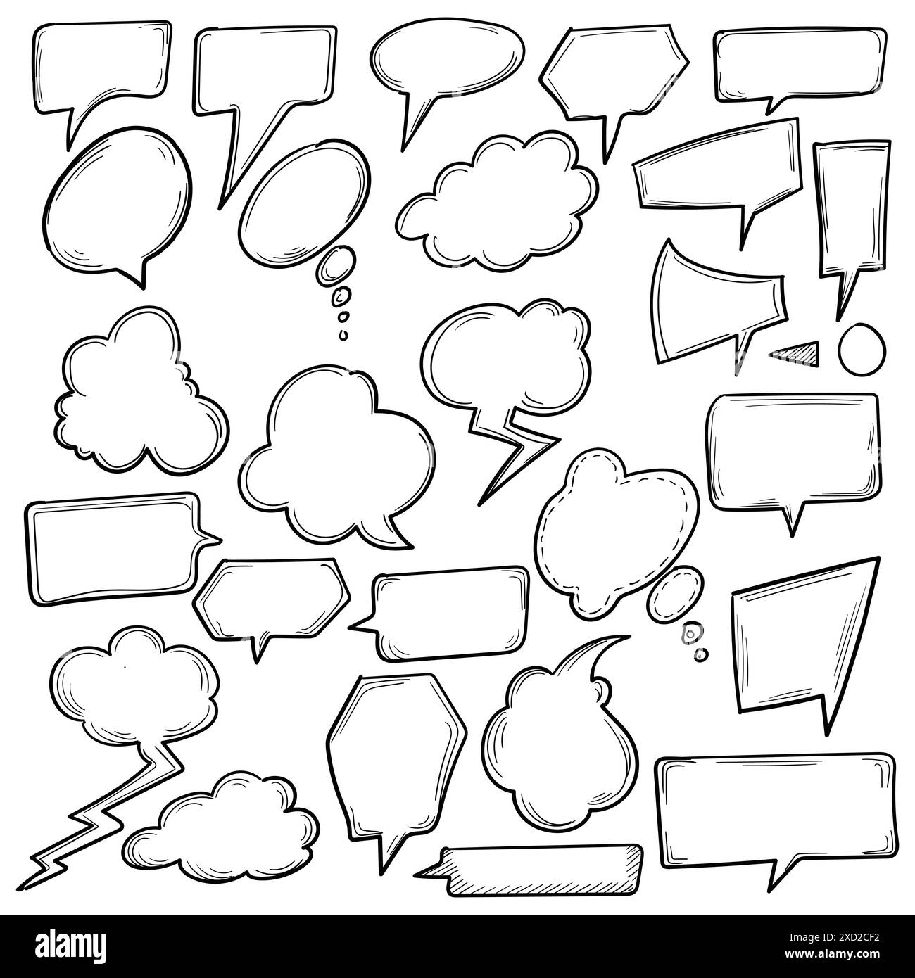 Hand drawn comic speech bubbles sketch design Stock Vector Image & Art ...