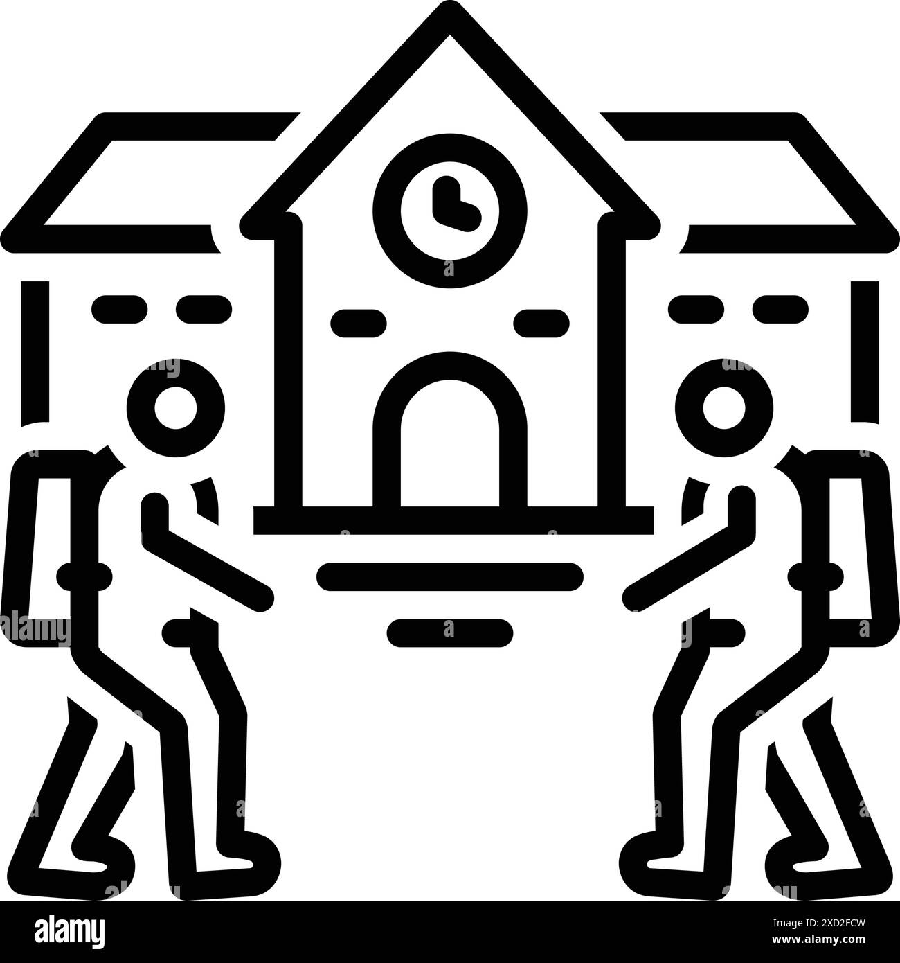 Children entering school building hi-res stock photography and images ...