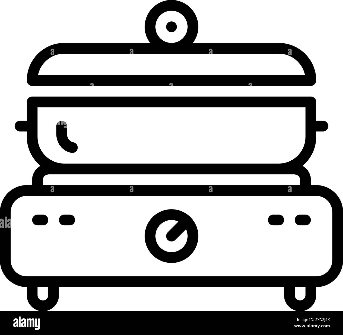 Boiling pot icon vector Black and White Stock Photos & Images - Alamy