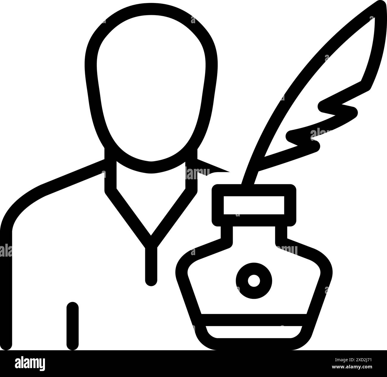 Icon for writer,amanuensis Stock Vector