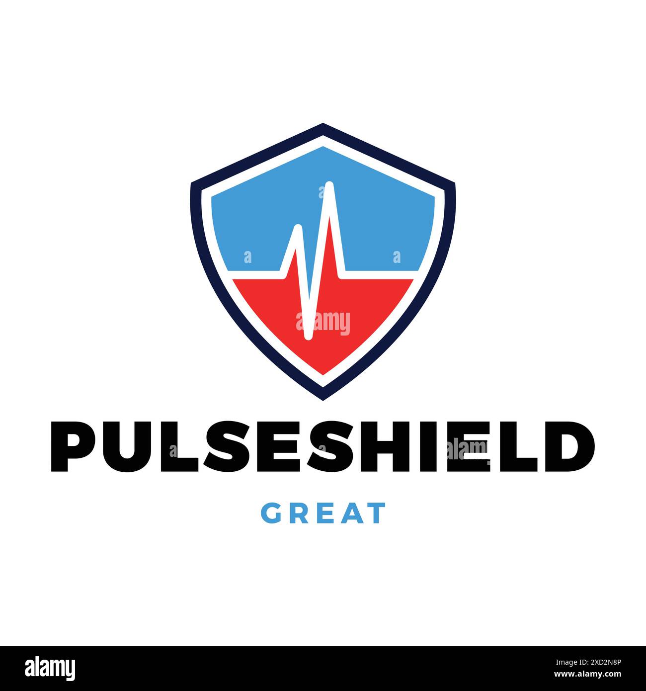 Pulse Shield Icon Logo Design Template Stock Vector
