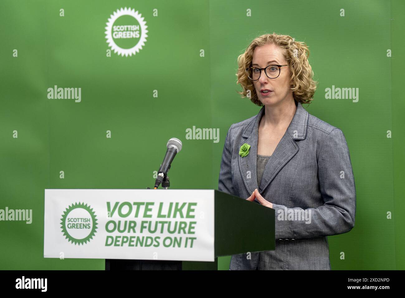 File photo dated 10/06/24 of Scottish Green Party co-leader Lorna Slater. The Scottish Greens' co-leader Lorna Slater has said their manifesto will propose a 'transformative vision' to deliver a green economy. Issue date: Thursday June 20, 2024. Stock Photo