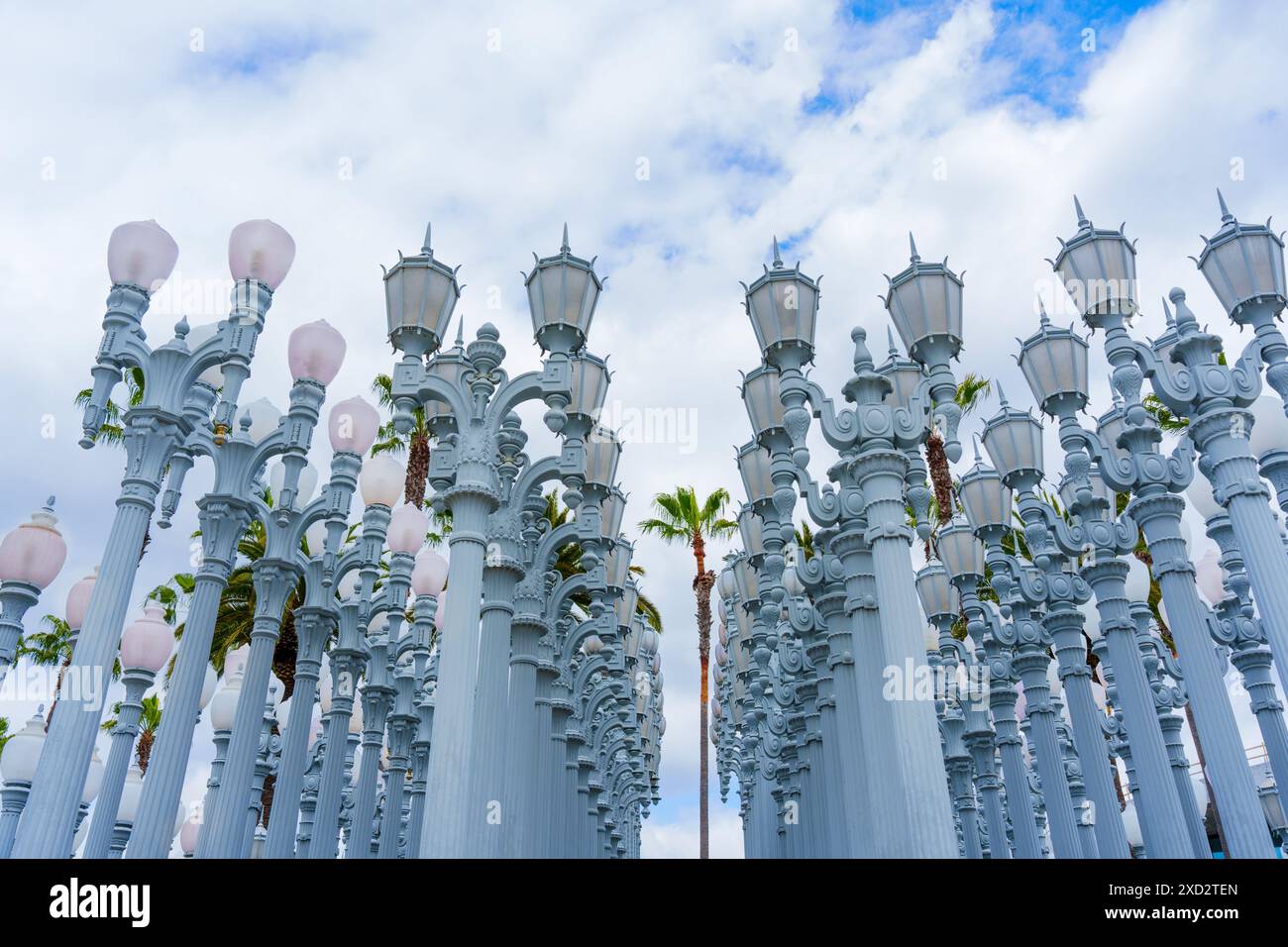 Los Angeles, California April 4, 2024 Urban Light at LACMA, an
