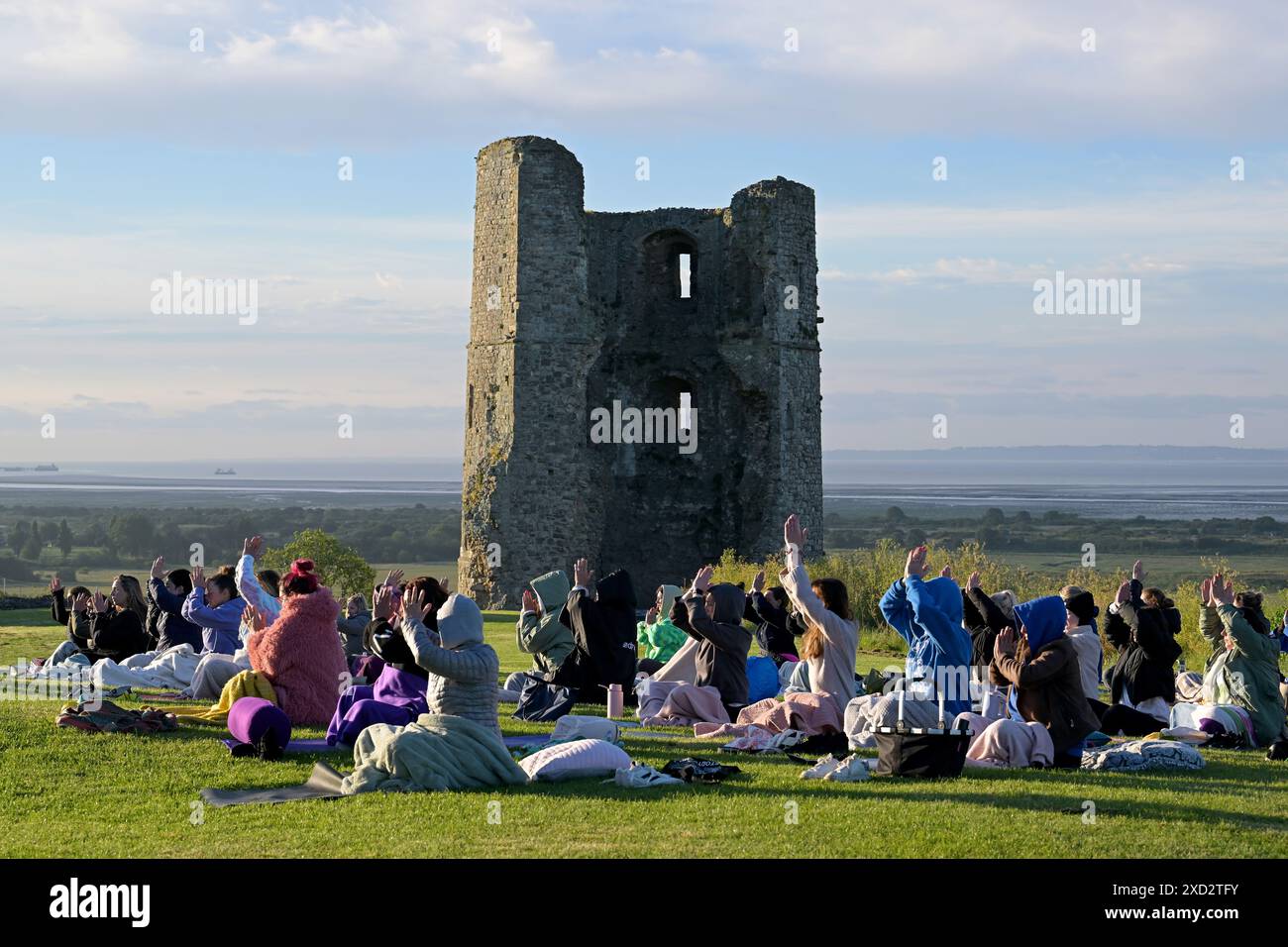 Hadleigh Essex UK 20th June 2024. A Yoga class in the grounds of