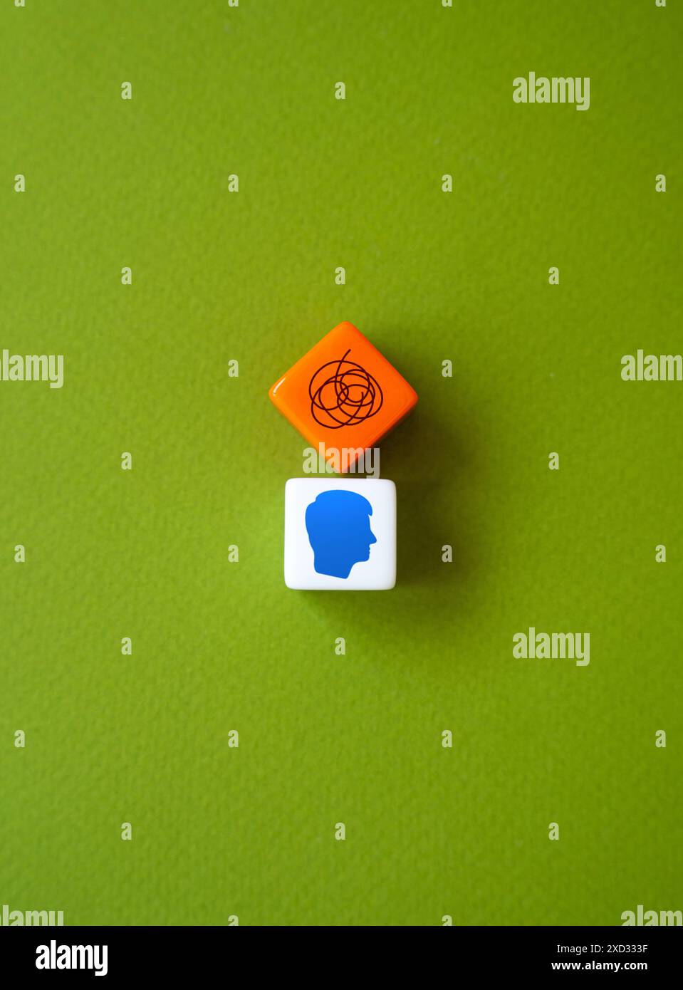 Confusion in thoughts. Distractions boredom, lack of focus. Mindset focused on purposeful, constructive thoughts. At bad mood. Irrelevant and absurd i Stock Photo