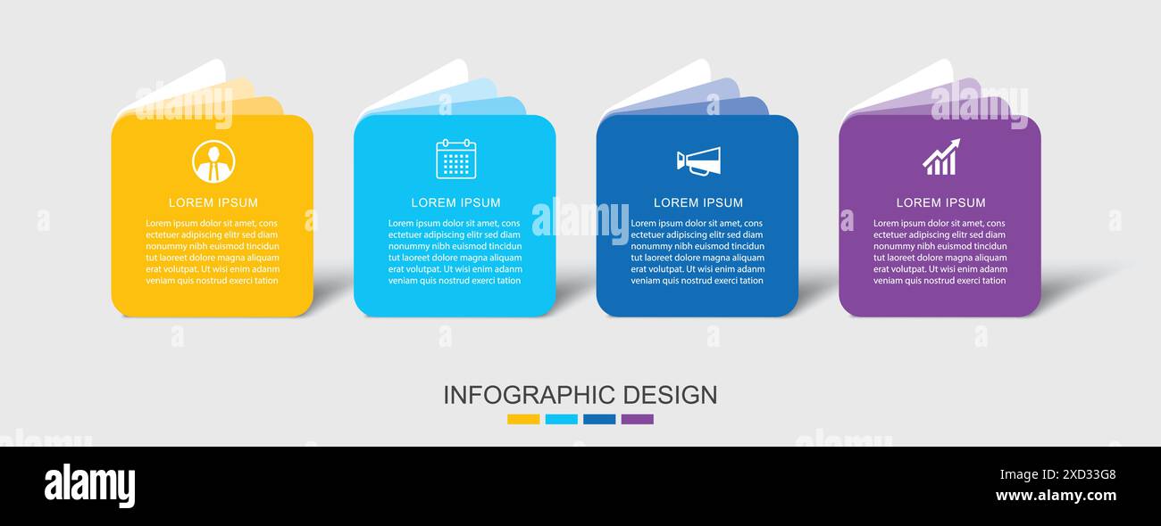 4 data infographics paper book template. Illustration business abstract ...