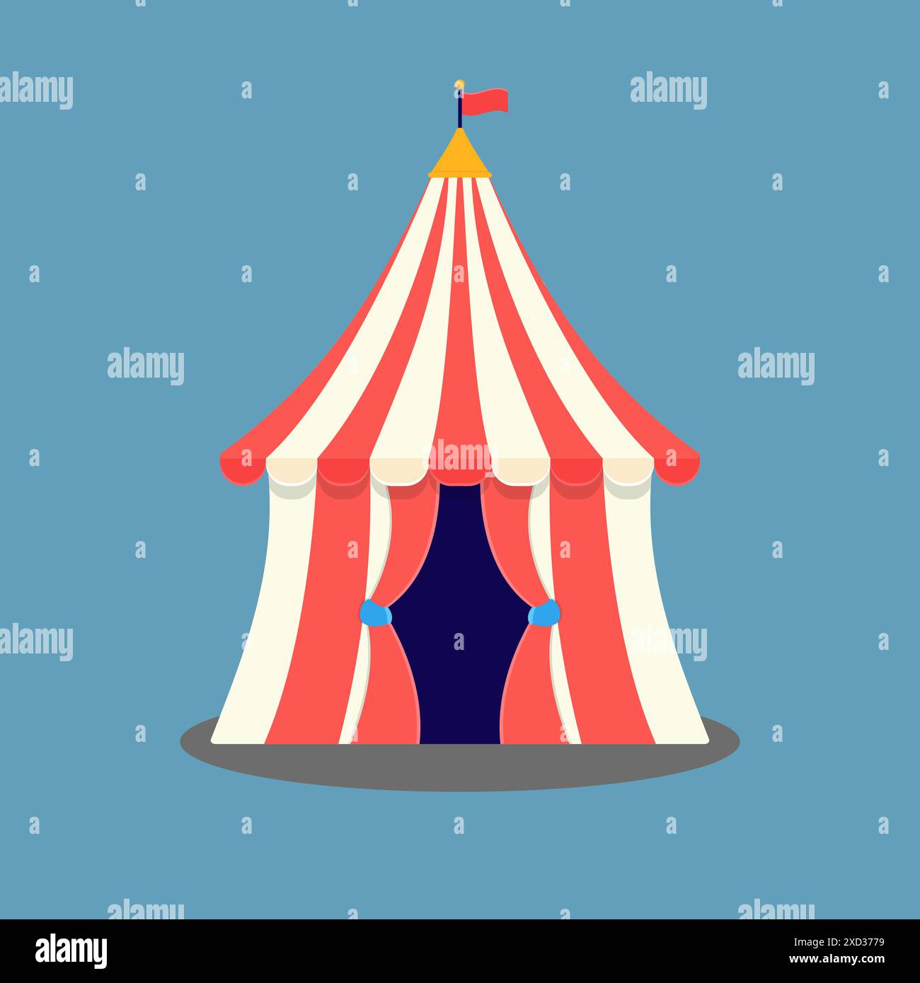 Circus tent flat icon design illustration. Carnival holiday concept ...