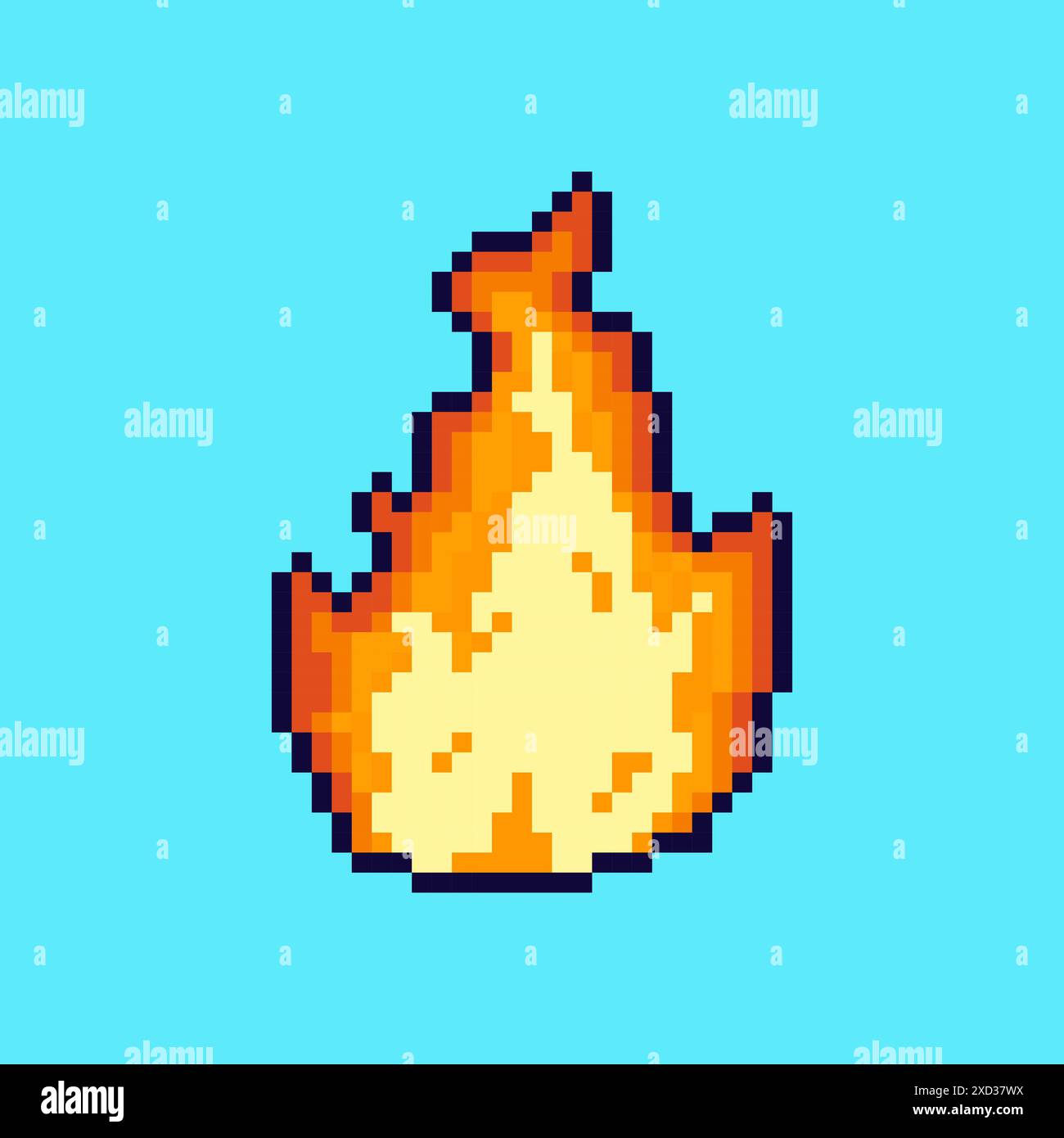 Vector Illustration of fire with Pixel Art Design, perfect for game ...