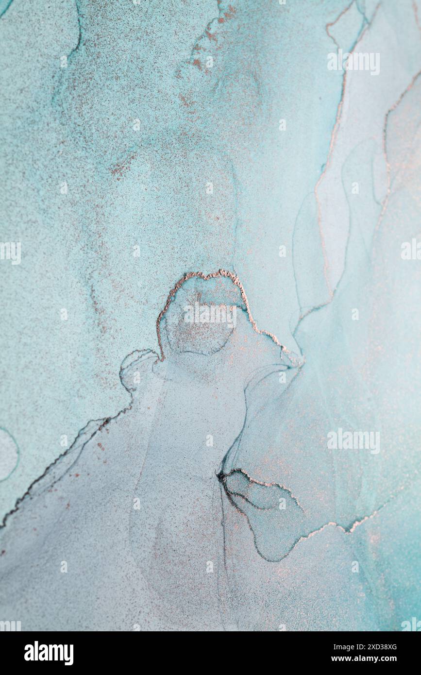 Abstract Art in Teal and Silver Stock Photo Alamy