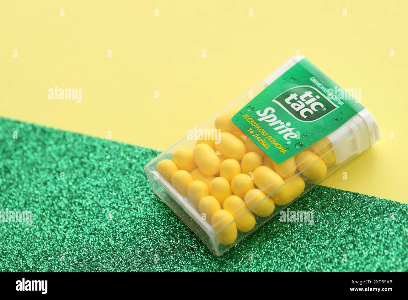 KYIV, UKRAINE - APRIL 20, 2024 Tic Tac hard mints limited series Sprite ...