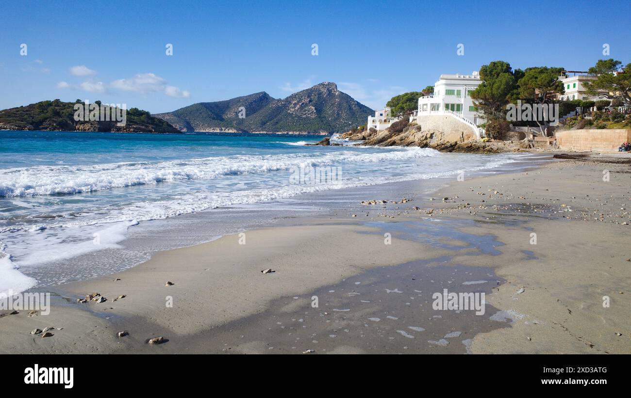 sant-elm-spain-15-jan-2024-sant-elm-beach-and-island-sa-dragonera