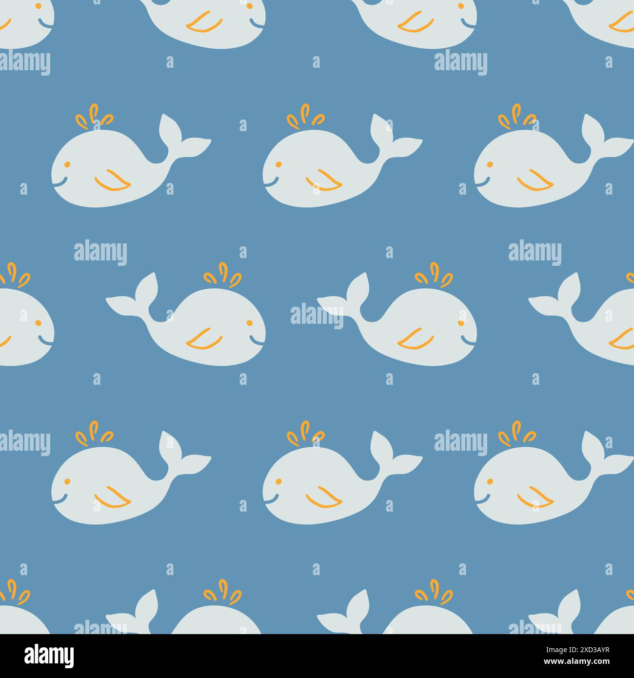 Doodle Whales Seamless Pattern Background Stock Vector Image & Art - Alamy