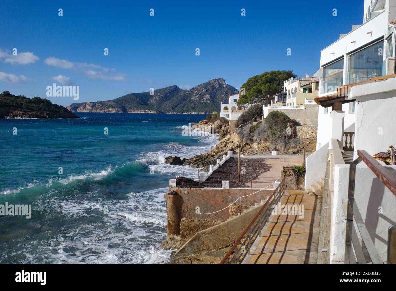 sant-elm-spain-15-jan-2024-sant-elm-beach-and-island-sa-dragonera