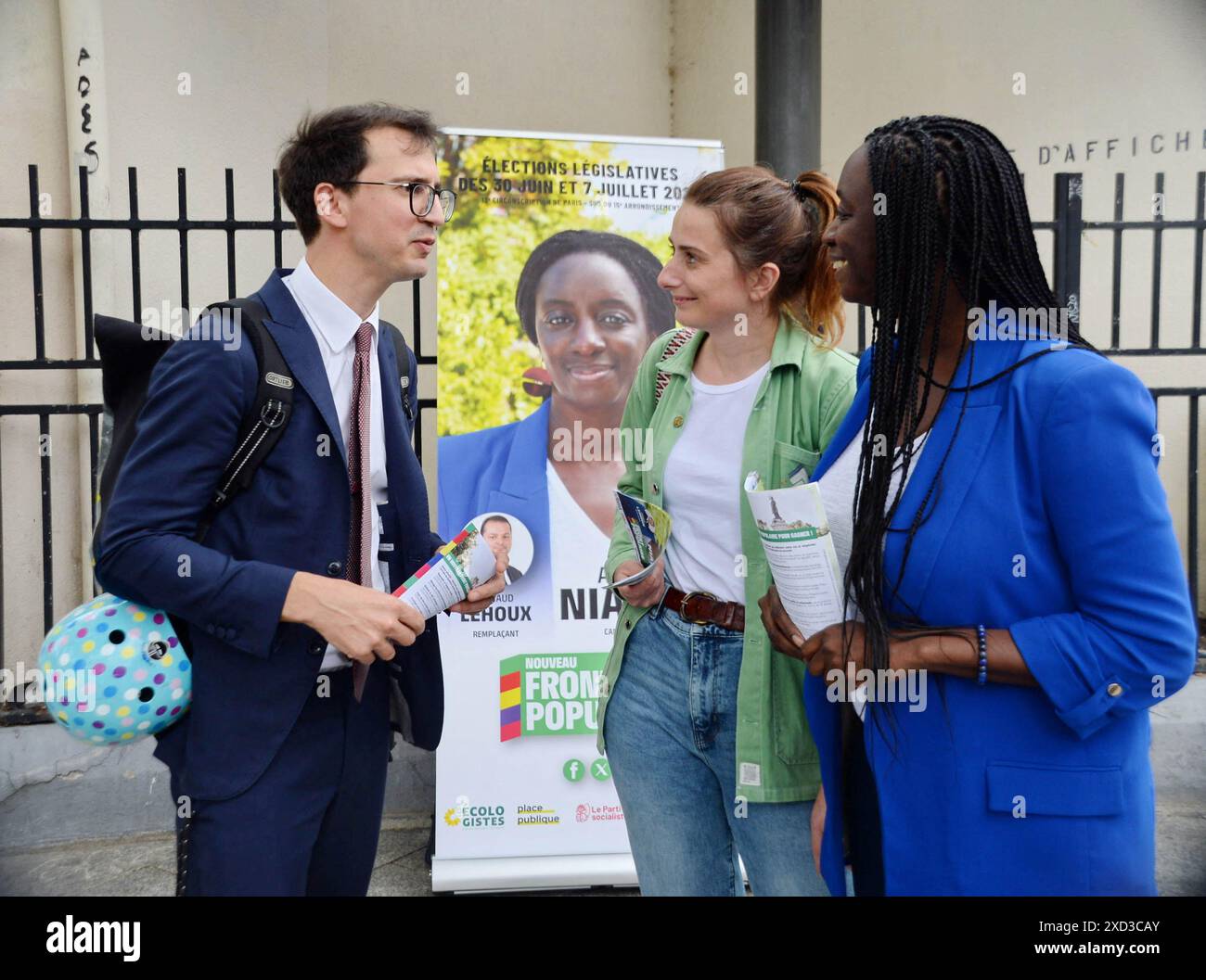 Paris, France. 19th June, 2024. Marine Tondelier, President of the