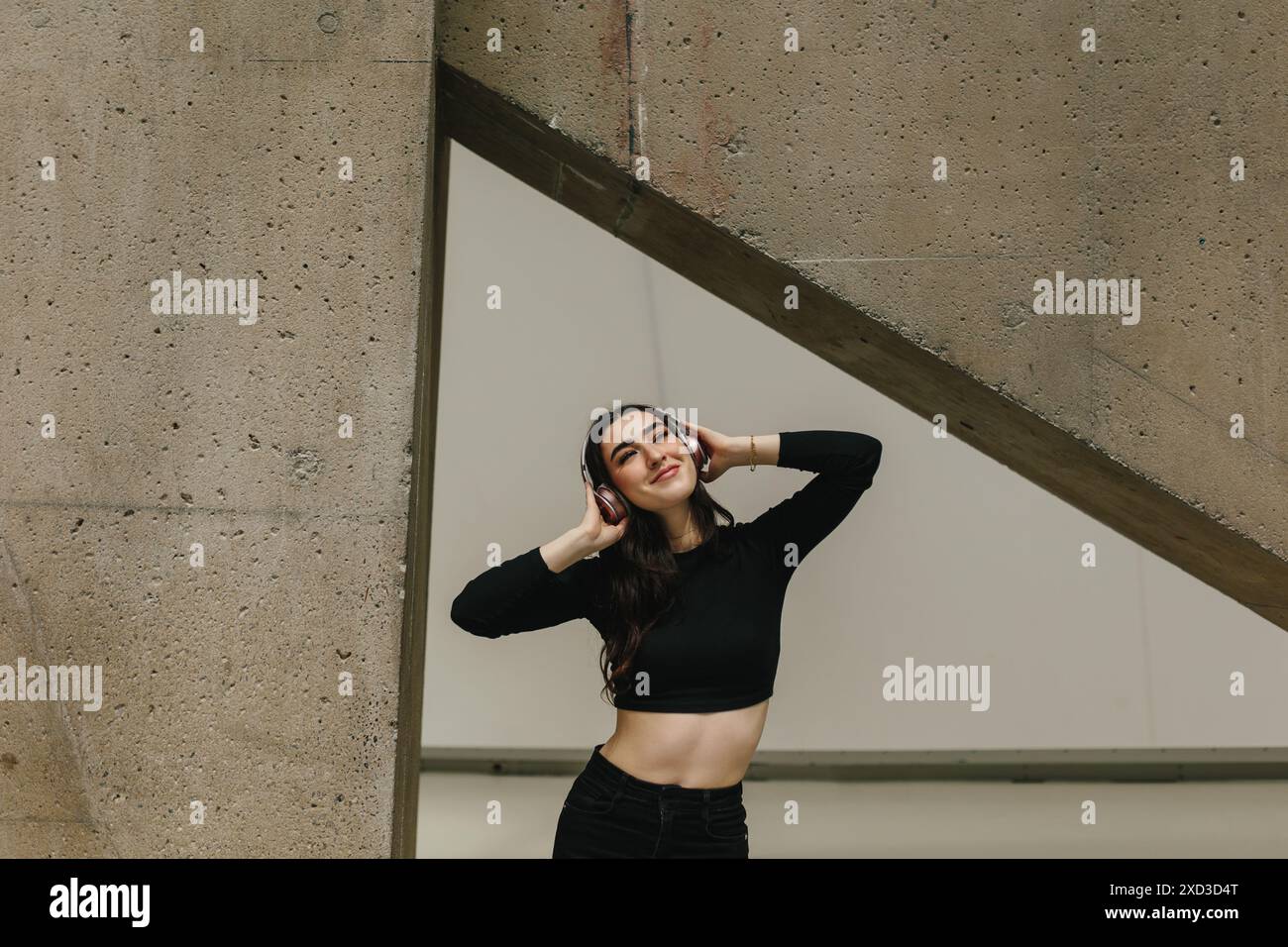 Woman smiles joyfully through hi-res stock photography and images - Alamy