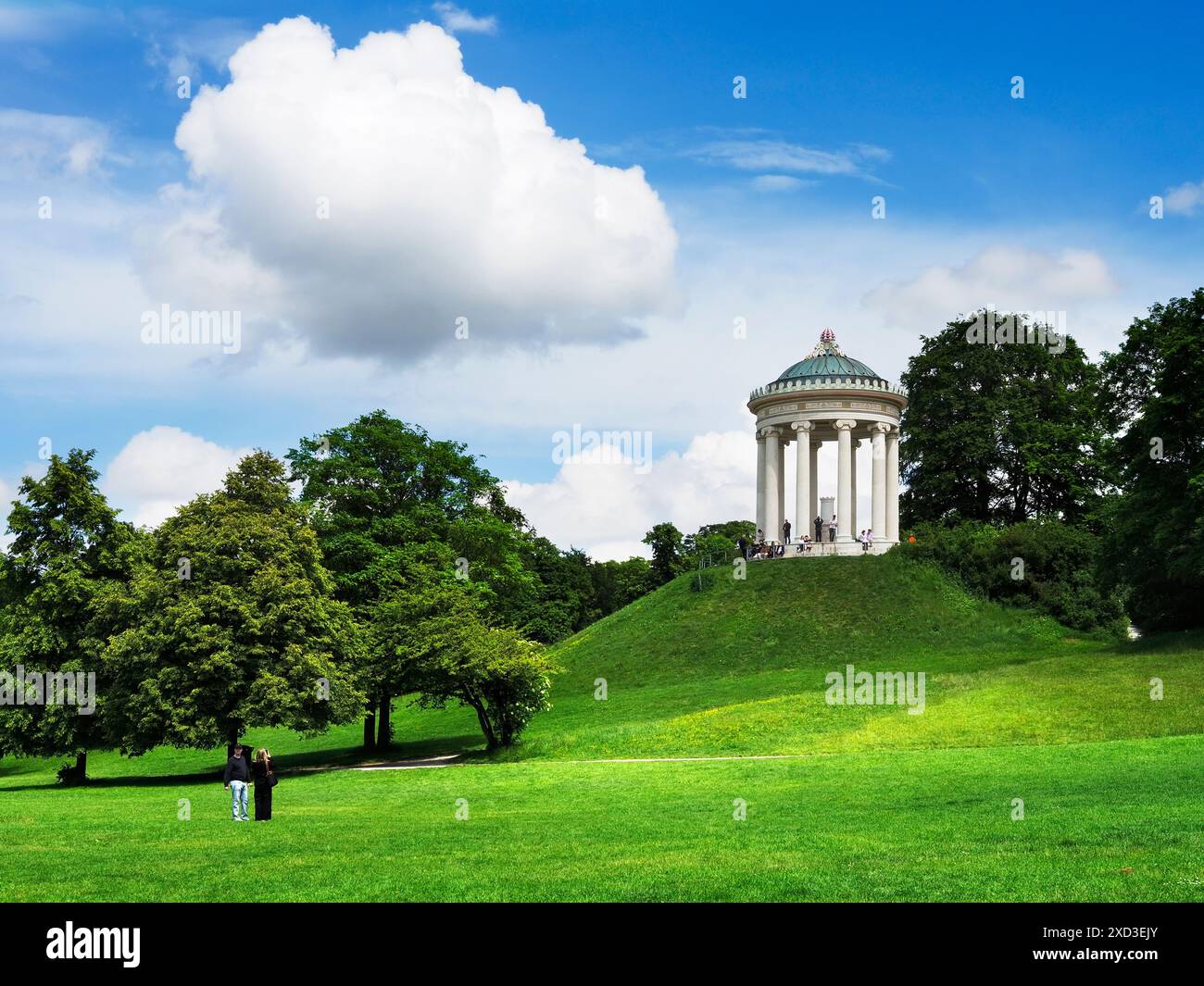The Monopteros Greek style temple in the English Garden Munich Germany Stock Photo