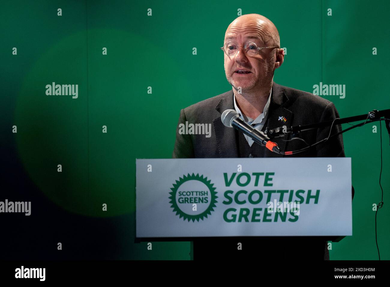 Scottish Green Party co-leader Patrick Harvie during the party's General Election manifesto launch at Summerhall in Edinburgh. Picture date: Thursday June 20, 2024. Stock Photo