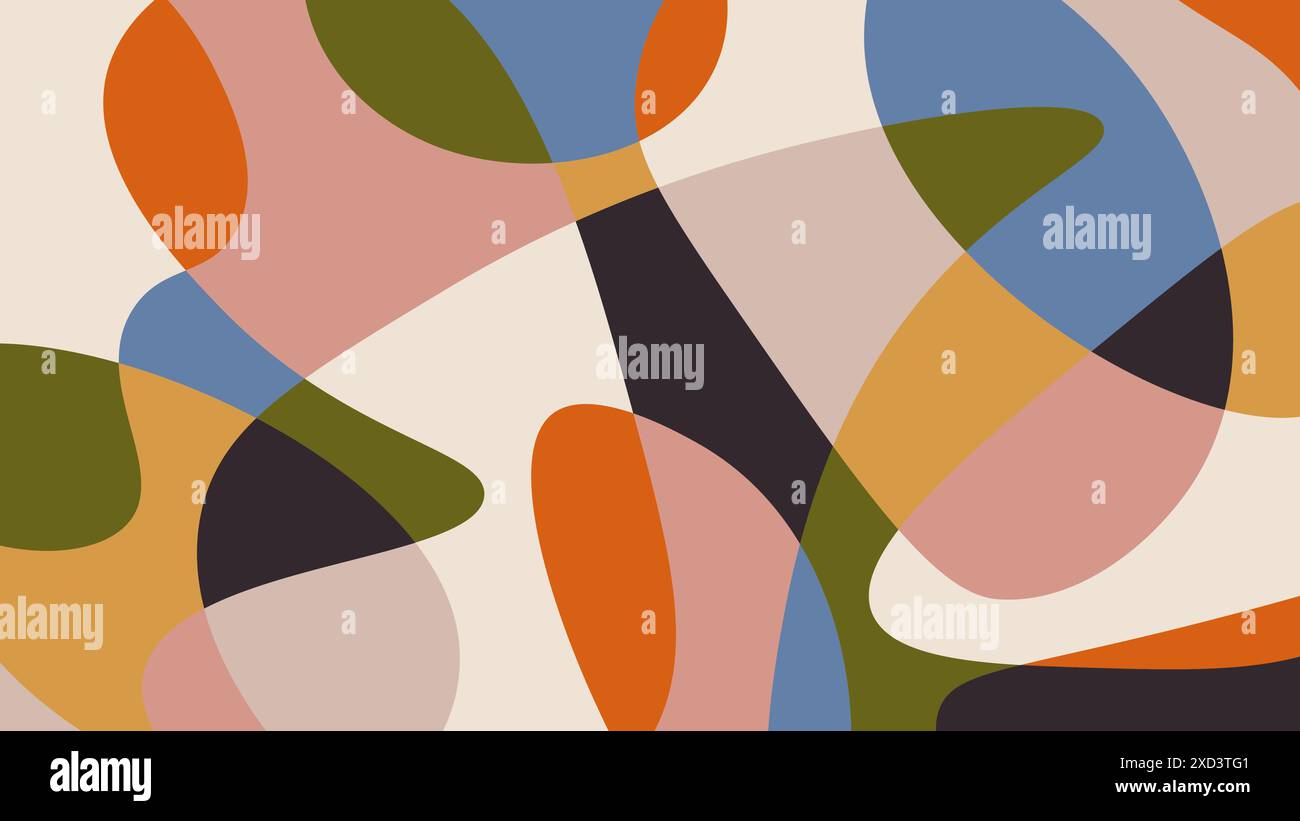 Simple abstract colorful background with hand drawn overlay shapes ...