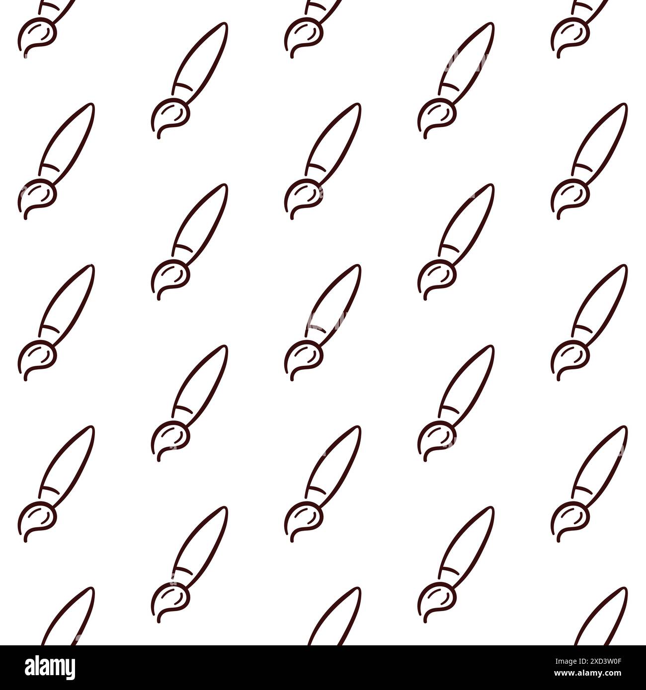 Paint brush seamless pattern in doodle style. Hand drawn wallpaper ...
