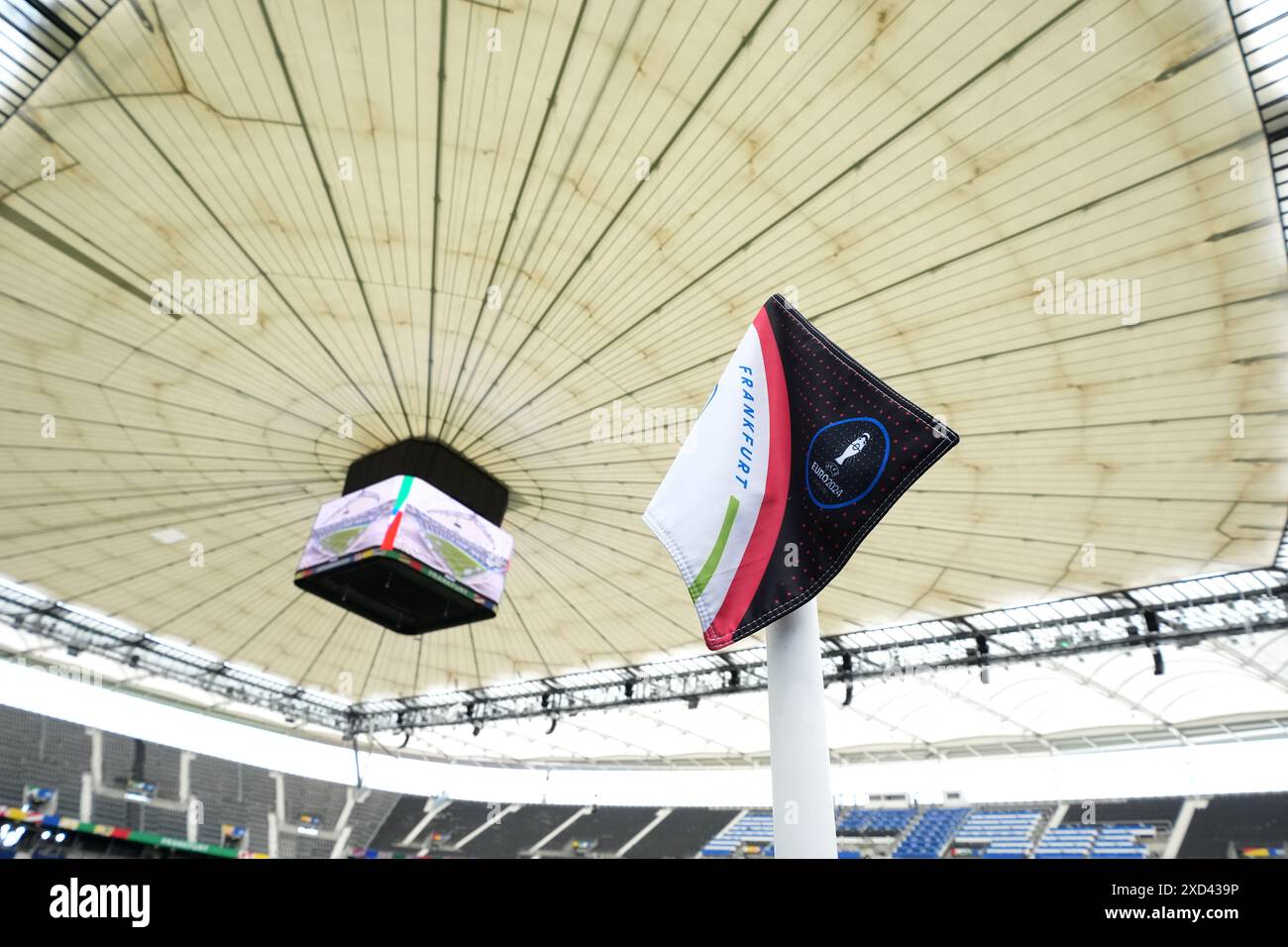 A general view of the stadium with the roof closed before the UEFA Euro