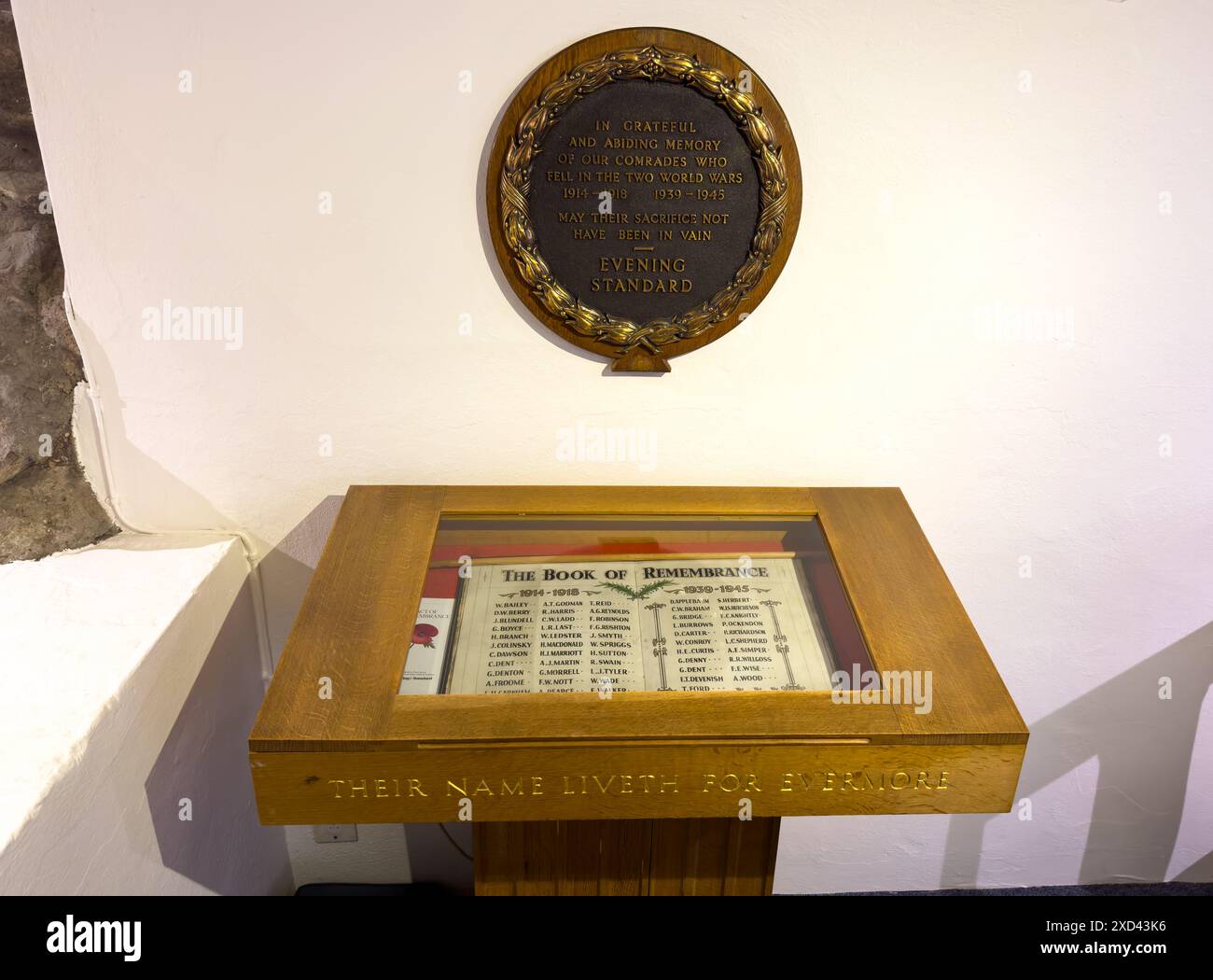 A war memorial and book of remembrance to staff of the Evening Standard ...