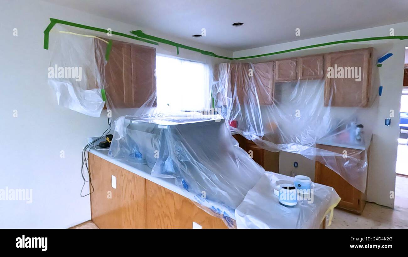 Plastic Replacement Renovation Reference: Masking The Construction Site Hi Res Stock Photography And Images