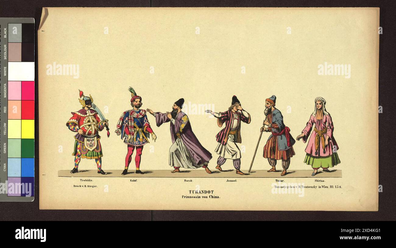 Illustration of a stage actor in costume from Blatt Nr. 158 of the ...