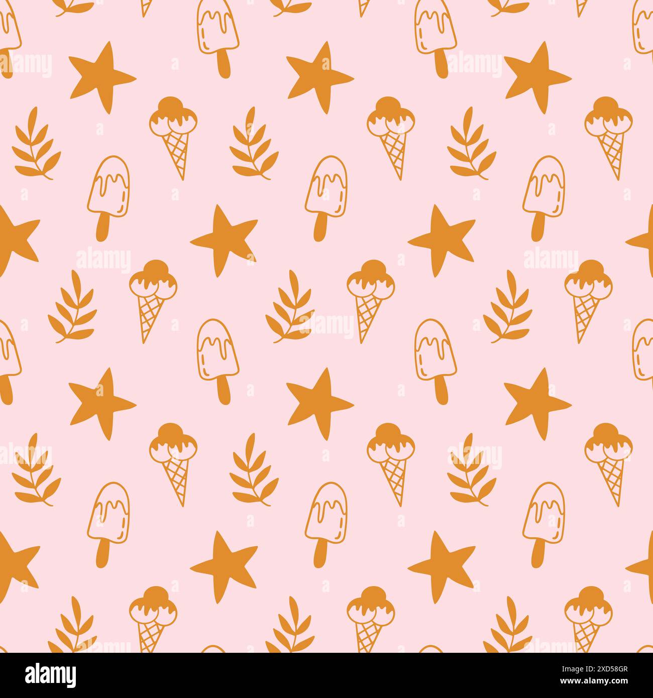 Ice Cream Cone Seamless Pattern Background Print Stock Vector Image ...