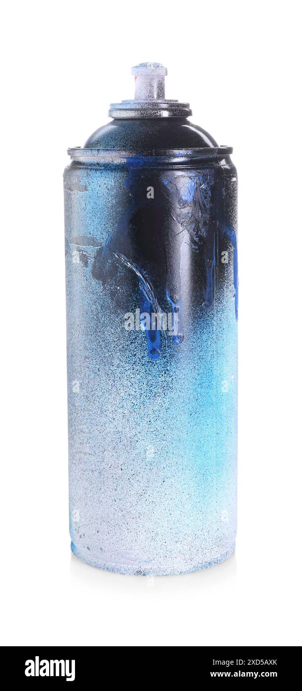 One can of bright spray paint isolated on white Stock Photo - Alamy